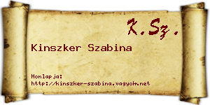 Kinszker Szabina névjegykártya