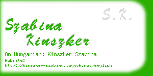 szabina kinszker business card